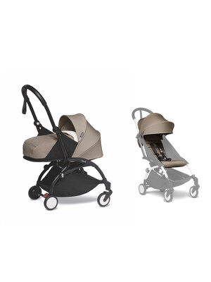 Babyzen YOYO2 Stroller Black Frame with Taupe Newborn Pack & FREE 6+ Color Pack